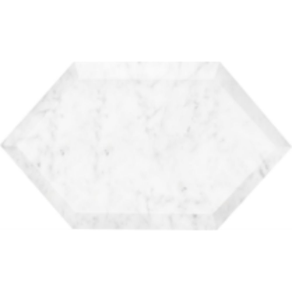 Belluno Designs HBHEX-CARP Bianco Carrara 3.15" x 6" High Beveled Hexagon Polished Wall Tile 